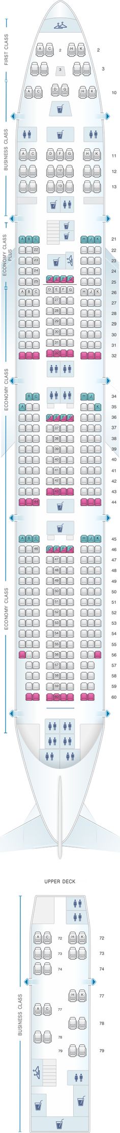 Seat Map El Al Israel Airlines Boeing B747 400 403pax China Airlines ...