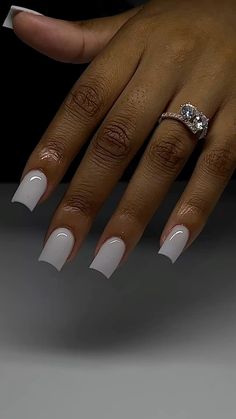 Short Nail Inpos Ideas, Cute Short Square Nails Winter, Soft White Nails With Designs, Clean Nail Designs Simple, Nails Acrylic With Design, Aesthetic Birthday Nails, Classy Nails Black Women, Calm Nails, White Square Acrylic Nails