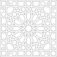 a black and white image of an intricate design with arrows in the center, on a square