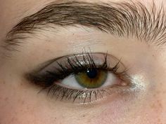 black eyeshadow mascara look glitter dark hazel eyes aesthetic grunge Soft Makeup Eyes, Simple Eyeliner With Eyeshadow, Grunge Makeup Hazel Eyes, Soft Grunge Eyeshadow, Brown And Black Eyeliner, Makeup On Hazel Eyes, Black Smokey Eyeliner Makeup, Makeup With Hazel Eyes, Dark Makeup For Green Eyes