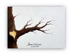 a painting of a tree with a heart on it's bark and the words jura coleon written below