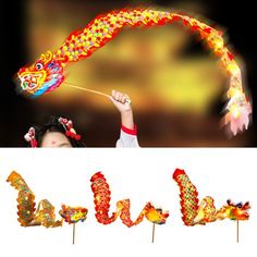 the dragon is holding on to a stick with fire in it's mouth, and another photo has been altered