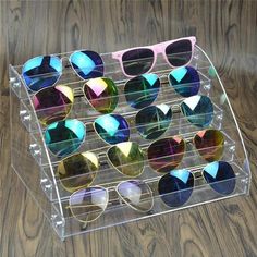 Glasses Organizer – Still Serenity Eyeglasses Display, Drawer Jewelry, Glass Shelves Decor, Nail Polish Shelf, Clear Eyeglasses, Glass Shelves Kitchen, Sunglasses Organizer, Diy Organizer, Clear Sunglasses