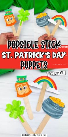 popsicle stick st patrick's day crafts for kids to make and play with