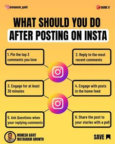 what should you do after posting on instagram? info graphic by social media guru