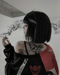 Vintage Grunge, Gothic Outfits, Aesthetic Vintage, Black Hair, Online Shop, Tattoos, Hair, Black