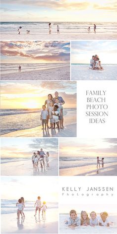 family beach photo session ideas by kelly janssenn photography on the beach at sunset