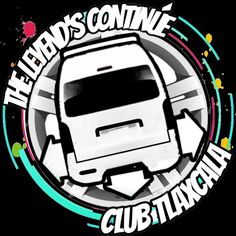 the friends continue club logo with an image of a bus in the middle of it