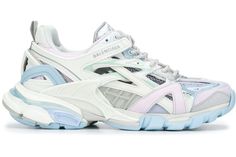 Balenciaga Track.2 Pastel (W) - 568615W2GN39045 Balenciaga Track 2, Balenciaga Clothing, Rubber Sneakers, Balenciaga Shoes, Blue Leather, Luxury Streetwear, Air Max Sneakers