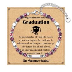 a graduation bracelet with the words congratulations on it