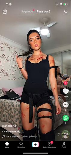 a woman with blood all over her body