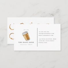 the daily dose coffee shop business card