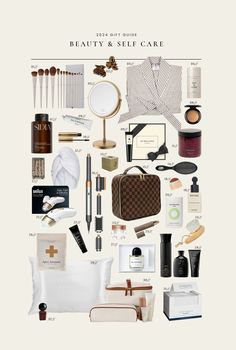 the contents of a beauty and makeup care poster