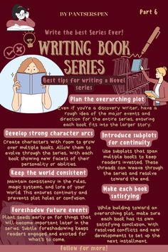 the writing book series is shown with instructions for how to write it and what to use it