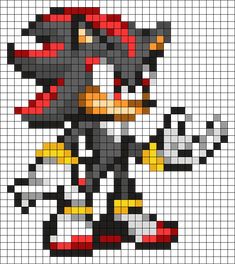 an image of sonic the hedge cross stitch pattern