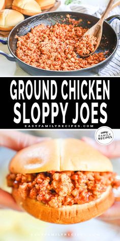 These Easy Ground Chicken Sloppy Joes are a family favorite! These Sloppy Joes with Ground Chicken are made with just a few pantry staples and come together in no more than 20 minutes. This Easy Ground Chicken Sloppy Joes Recipes makes perfect easy weeknight dinner! Enjoy as-is or switch up the sauce for a tasty flavor twist. Serve alongside roasted veggies, salad, mac and cheese, or any of your favorite side dishes. Sloppy Joe Recipe With Ground Turkey, Turkey Sloppy Joes Recipe, Ground Turkey Sloppy Joes, Chicken Sloppy Joe Recipe, Turkey Ground, Healthy Sloppy Joes, Chicken Sloppy Joes, Homemade Sloppy Joe Recipe, Turkey Sloppy Joes