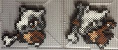 two pieces of beaded art with cats on them