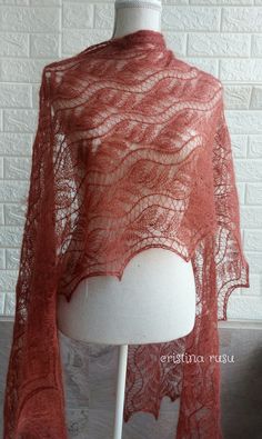 Beautiful lace shawl, made of very soft luxurious yarn in an exclusive mix of soft,  super fine kid mohair and silk . This shawl is light, very romantic and elegant. Wonderful gift idea for someone special or for yourself! Ready to ship. Colour: rust Material: 77% kid mohair, 23% Silk Size approx. 27,55" х 78,74" (70 x 200 cm) Not exactly what you're looking for? More shawls available here :https://www.etsy.com/shop/CrisColourCrochet Only hand wash cold max 30oC / 86F, lay flat to dry, do not iron. Don't use too much detergent. Don't use fabric softener. Please note that due to different room lighting, computer or phone screens settings and resolutions the displayed colours may appear just slightly different to real life. Estimated shipping times  North America 14 -30 business days Europe Autumn Shawl, Wedding Shawl, Lace Shawl, Shawl Wrap, Crochet Fashion, Shawls And Wraps, Wedding Accessories, Lay Flat, Hand Knitting