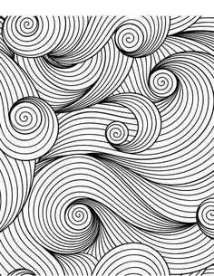 an abstract black and white pattern with swirls