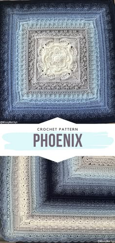 two crocheted afghans with the words,'crochet pattern phoenix '