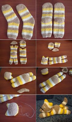 the steps in how to make sock slippers