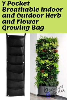 a vertical herb and flower growing bag