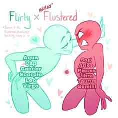 an image of two cartoon characters kissing each other with words above them that read, flirty x - lustered