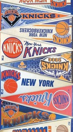 six new york basketball pennants