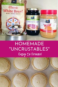 homemade uncrustables are easy to freeze for lunches and desserts