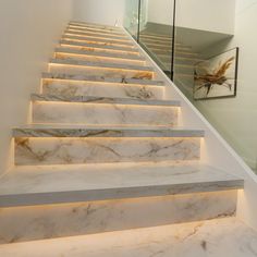 marble steps leading up to the second floor