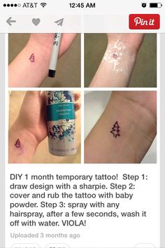 the tattoo artist posted on her instagram page to show off her new temporary tattoos