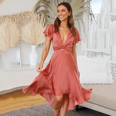 Sensual Dress, Office Dresses For Women, Flowing Dresses, Vestidos Vintage, Aaliyah, Asymmetrical Dress, Womens Midi Dresses, Summer Dresses For Women, Guest Dresses