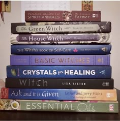 Witchcraft Books Aesthetic, Witch Craft Books, Witch Bookshelf, Witchy Books, Witchcraft Books, Empowering Books, Witch Stuff, Witch Spell Book