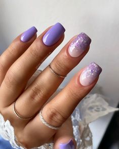 Unghie lilla, le idee più belle per la stagione estiva Trucchi.tv Summer Nail Art, Purple Nail Designs, Short Acrylic Nails Designs, Dipped Nails, Short Acrylic Nails