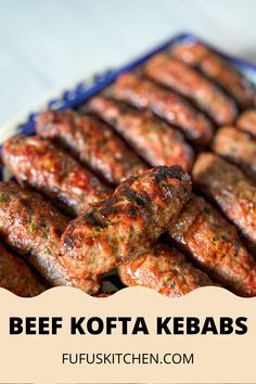 the beef kebabs are ready to be served on the grill or in the oven