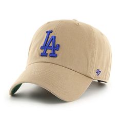 PRICES MAY VARY. 100% Cotton Imported Buckle closure Hand Wash Only Officially Licensed Product Relaxed Fit (Not Structured) Garment Washed Cotton Twill Strapback (One Size Fits Most) Khaki/Royal/Green The '47 CLEAN UP is a relaxed and curved adjustable strapback with raised embroidery on the front and a loop label on the back. Made from garment washed cotton twill. Best Caps, Royal Green, Green Bottom, American Sports, 47 Brand, Sportswear Brand, Los Angeles Dodgers, Retro Look, Dad Hat