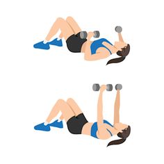 Chest Press Exercise, Dumbbell Chest Press, Chest Press, Dumbbell Press, Yoga Fitness, Workout Videos