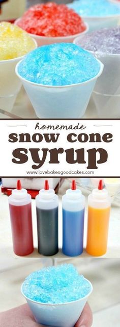 homemade snow cone syrup recipe for kids to make and use in the winter or fall