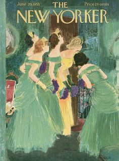 the new yorker magazine cover featuring three women in green dresses