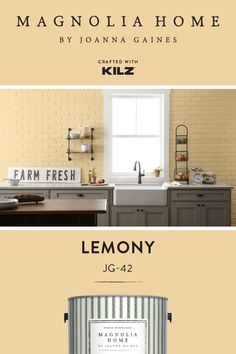 the kitchen is clean and ready to be used in this home decor project, lemony