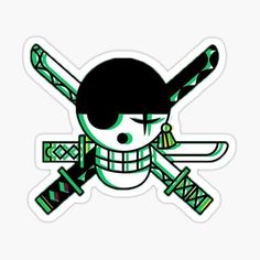 a skull with skis on it sticker