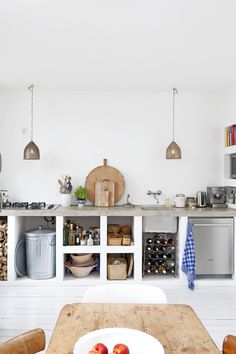 the kitchen is clean and ready for us to use in some time of day or night