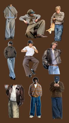 Mens brown outfit inspo Mens Brown Outfit, Brown Streetwear Outfit, Brown Jacket Outfit Men, Mens Skater Style Outfits, Brown Outfit Men, Brown Aesthetic Outfit, Brown Jacket Outfit, Outfit Ideas Streetwear, Guys Fashion Casual