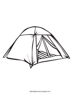 a drawing of a tent on a white background