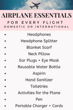 airplane essentials for every flight domestic or international