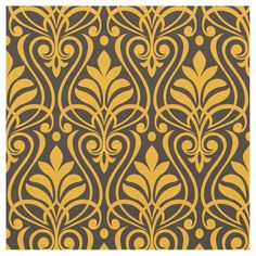 a yellow and black wallpaper with an intricate design on it's side,