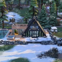 Sims 4 Download, The Sims 4 Download, New Years Eve Decorations, Simulation Games, Winter Home Decor, Bloxburg House, The Sims 4, A Frame, The Sims