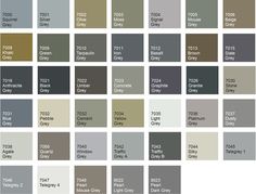 many different shades of gray are shown in this color chart for the same wallpaper