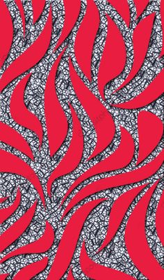 a red and black pattern with white swirls