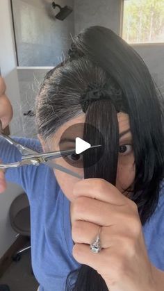 Irene Claire - Gray Hair & Flair on Instagram: "💥 DIY LONG LAYER HOME HAIRCUT!  It is that time again… time to cut off some of this old color! 😄 I’m keeping it long and wanted to add a few layers so I decided to try the viral butterfly home haircut! It’s recommended to cut off more than I did but I’m a chicken and wanted to leave room for error in case I botched it.   Would you try cutting your hair like this at home??🤔  #diyhaircut #viralhair #longhaircut #longlayers #longlayershaircut #viralhairstyles #longlayeredhair #butterflyhaircut #homehaircut #greyhair #grayhair #silversisters #butterflycut #cutyourhair" Diy Long Layered Haircut Tutorials, How Cut Hair At Home, Hair Cut Tutorial For Girl, Butterfly Cut Diy, Hair Cut For Long Hair With Layers U Cut, Butterfly Haircut Long Layers Wavy Hair, How To Cut Your Hair In Layers, Butterfly Cut At Home, How To Cut Layers At Home